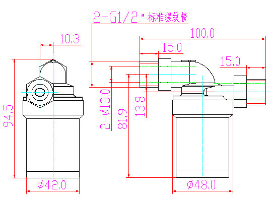 ZL38-33BG 熱水循環(huán)水泵平面圖